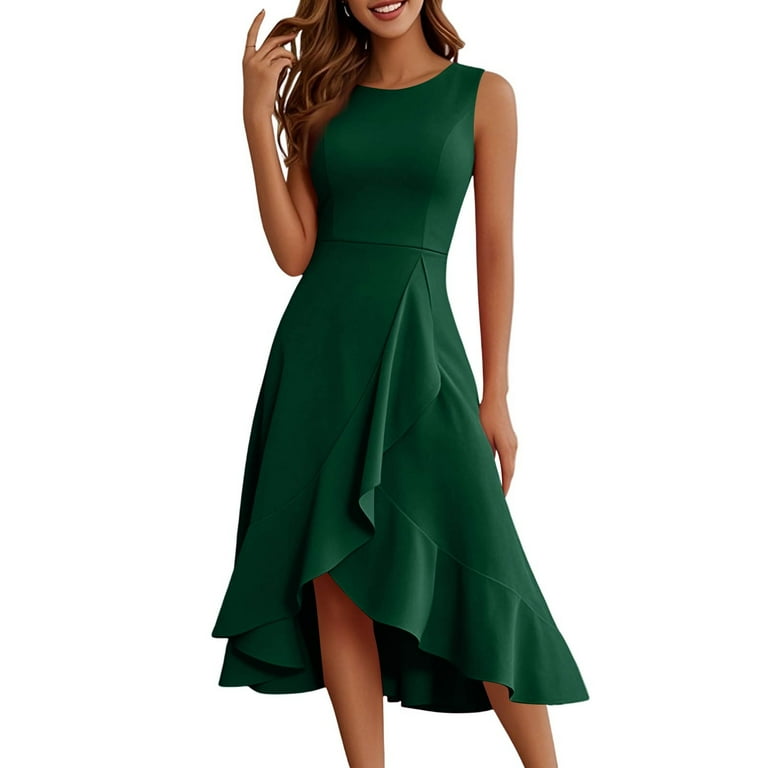 dark green formal wedding guest dress Dark Green Velvet Sweetheart Neckline Dress main image 0