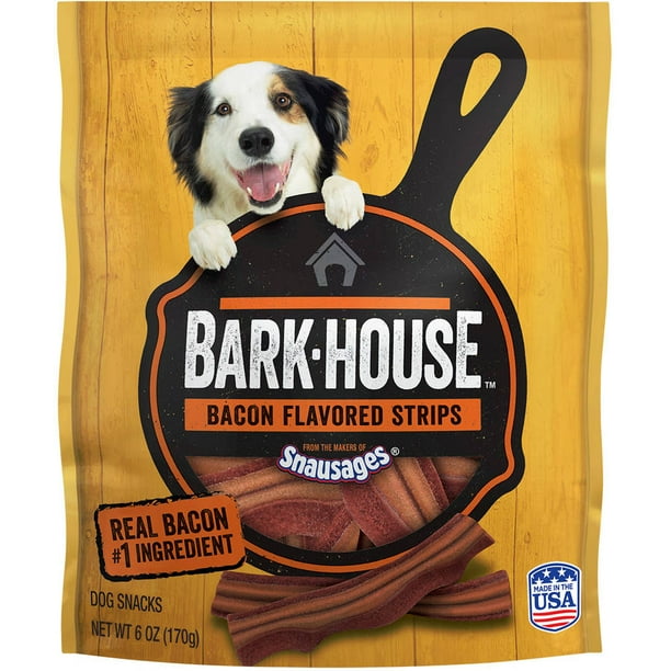 Bark House Bacon Flavored Strips Dog Treats, 6 oz