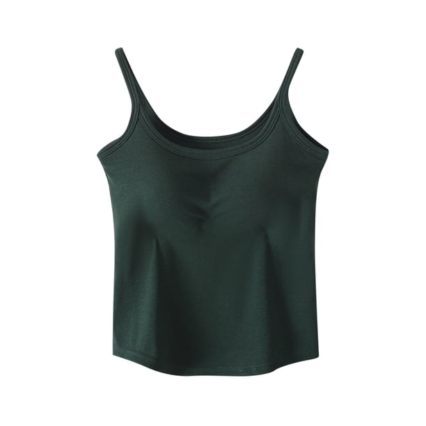 Tops de Manga Corta Sexy para Mujeres de Color Sólido con Almohadilla de Pecho sin Anillos de Acero, Top de Pijama Y Ropa Interior