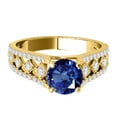 thumbnail image 2 of Aonejewelry 1.20 Ct. Halo Unique Design Sapphire and Diamond Engagement Ring Crafted In 14k Solid Yellow Gold, 2 of 4