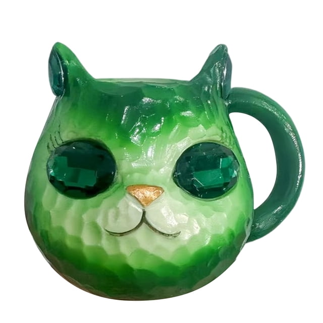 TIELUTT Cute Cat Mug Resin Desktop Ornament For Home Desk Decoration For Cat Lovers Ornament Set with Topper Ornament Packs Ornament and Ornament Mailbox Ornament