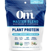 Om Mushroom Superfood Master Blend Plant Based Protein Powder, Creamy Vanilla, 18.27 Oz..