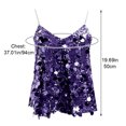thumbnail image 7 of Yvsxxv Purple Fish Scale Sequin Tank Top V Neck Cami Vest 1Pc, 7 of 7