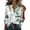 White, variant on Women's St. Day Blouse Long Sleeve Button Down Satin Shirt Green Printed Like Satin Top For Casual Daily Wear Multicolor XXXL