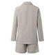 thumbnail image 4 of Conjunto de dos piezas de lino para mujer: chaqueta de manga larga con botones y pantalones cortos de cintura alta, 4 of 8