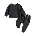 thumbnail image 2 of Hicidod Baby Fall Outfits for Girl Long Sleeve Sweatsuit Top And Sweatpants Set Fashion Solid Color Toddler Winter Clothes, 2 of 7