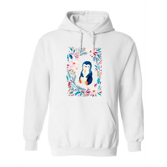 Childish Penguin Watercolor Hoodie Women -Image by Shutterstock, Female 4X-Large