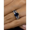 thumbnail image 2 of 1.20 Carat Oval Cut Blue Sapphire Gemstone Natural Diamond Charming Bridal Ring for Women Solid 18K White Gold Size 3 by Diamond-Capitals, 2 of 6