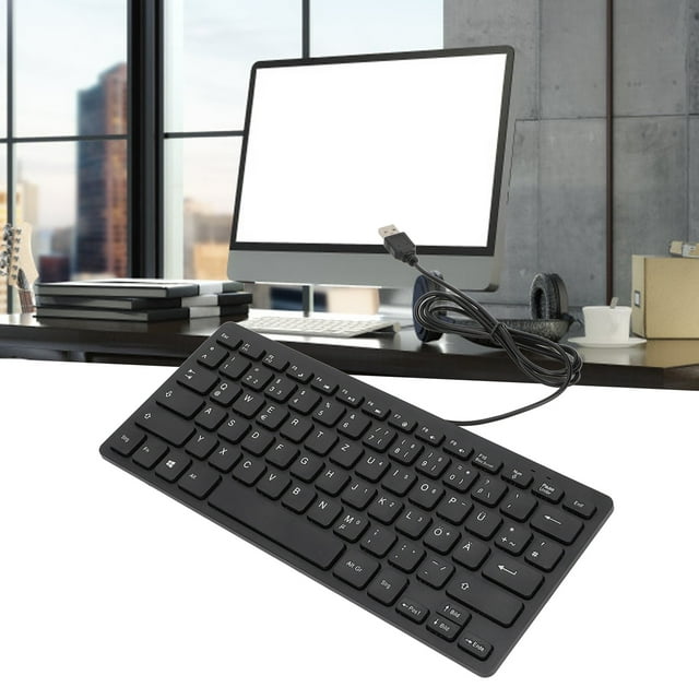 Clavier Russe Français Allemand, Clavier Filaire USB, Clavier Compact Ultra Mince 78 Touches, pour PC, Ordinateur, Bureau