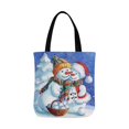 thumbnail image 2 of ASHLEIGH Snowmen Couple with Snow Forest Christmas Theme Canvas Tote Bags Reusable Shopping Bags Grocery Bags Washable Bags for Women Men Kids, 2 of 3