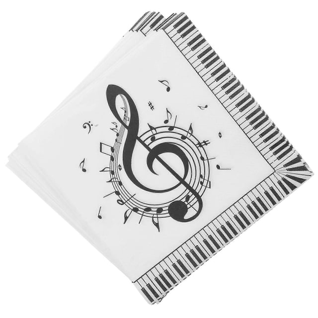 Music Note Napkins for Party Use Offering 20Pcs Disposable Paper Napkins
