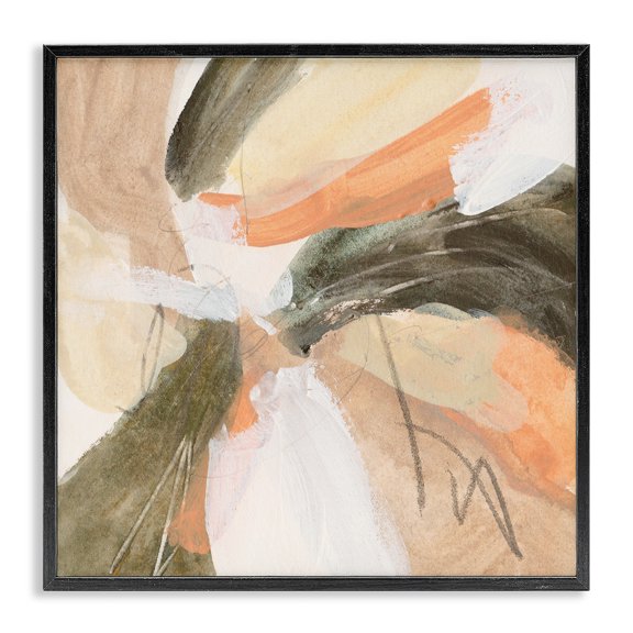 Stupell Industries Contemporary Abstract Orange Spiral Arrangement Black Framed Giclee Art, 24 x 24, by Melissa Wang