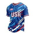 thumbnail image 2 of Us Mens Soccer Jersey Shirts 2026 Country Team Short Sleeve Crew Neck Fan International Football Shirt Retro Streetwear 4th of July Tops, Blue M, 2 of 4