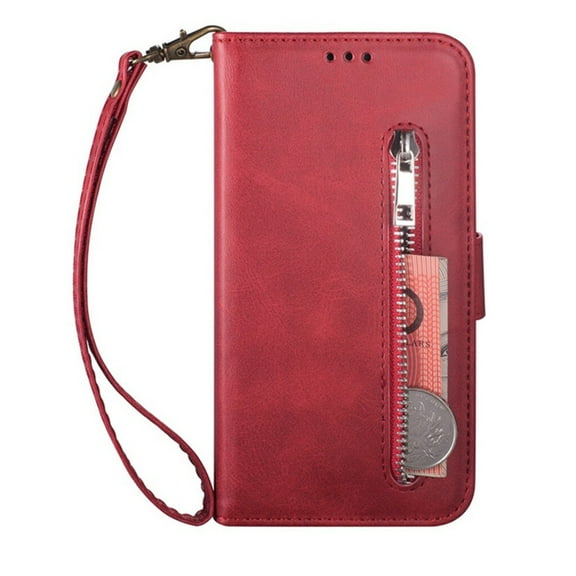 Leather Cards Wallet Back Case Cover for iPhone 11 Pro(Red)