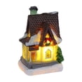 thumbnail image 1 of Artesanías de resina para casas de pueblo con nieve navideña, decoración navideña, decoración de escritorio Estilo Q, 1 of 9