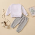 thumbnail image 5 of Towmus Baby Boy Fall Clothes Long Sleeve Round Neck Letter Print Sweatshirt Top Long Pants Cute Toddler Winter Outfits, 5 of 9