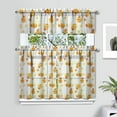 thumbnail image 2 of Bumble Bee Print Kitchen Curtains Set - 3 Piece Honeycomb Design, Semi-Sheer Tier Curtains with Valance, Farmhouse Window Panels, Cute Gift for Bee Enthusiasts, 2 of 5