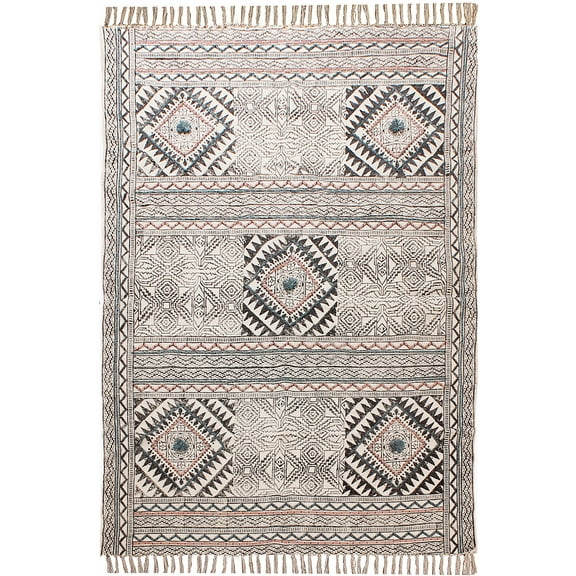 Casavani Vintage Look Multicolor Carpet Traditional Classic Dhurrie 2x3 feet