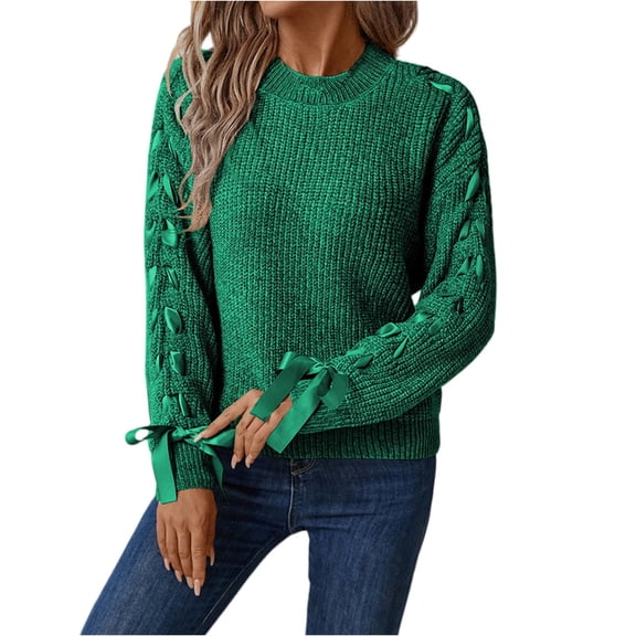 MESSUEN Pull Over Sweaters Womens Baggy Sweater Winter Sweaters for Women Winter Sweaters for Women Sweaters Ladies Sweaters Womens Fall Shirts Green L