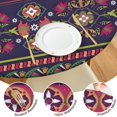 thumbnail image 4 of Purple Boho Tribal Floral and Mandalas Pattern Round Fitted Tablecloth with Elastic Edge,Dining Table Cover Waterproof,Outdoor Round Tablecloth for Camping,Dining,Indoor and Outdoor, 4 of 7