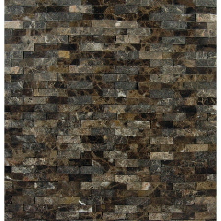 Emperador Split Face 12 in. x 12 in. x 10mm Marble Mesh-Mounted Mosaic Tile (10 sq. ft. / case)