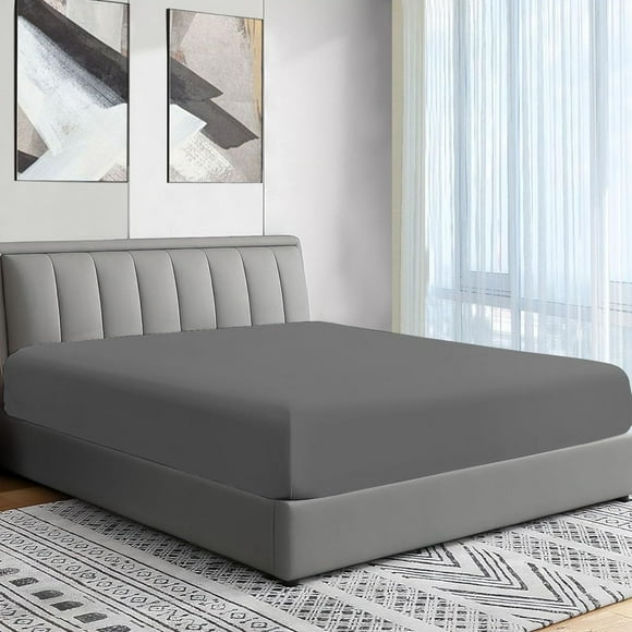 ERDS-Cot Fitted Sheet 28" x 75" - Cot Size Mattress Sheet Fitted with Narrow Twin/Camp Bunk/RVs Bunk/Army Cots/Guest Beds/Trifold Mattress - Super Soft Camper RV Bunk Fitted Bed Sheet (Dark Grey)