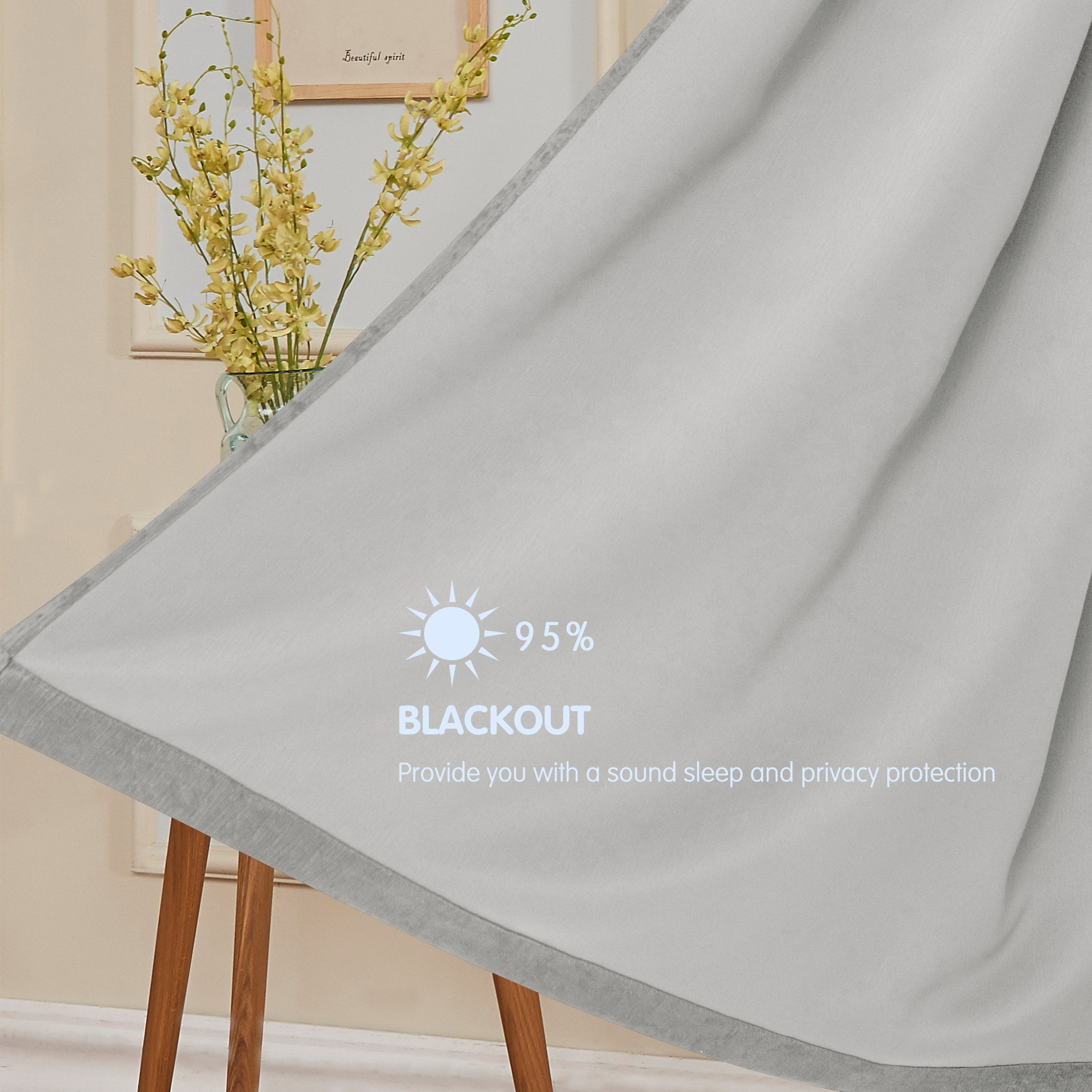 Subrtex Thermal Insulated Grommet Blackout Curtains for Bedroom, Set of 2 Panels, 52"×95", Greyish White