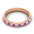 thumbnail image 3 of Diamond-Capitals 0.30 Carat Fancy Round Cut Natural Diamond Amethyst Gemstone Eternity Band for Wedding Solid 18K Rose Gold Size 8.5, 3 of 8