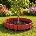 thumbnail image 5 of 5-Piece Ground Insert Landscape Barrier, Plastic Landscape Edging, Flower Bed Edging Borders, Garden Edging Fence, 10X9 Inch, Weatherproof Stone-Textured Divider for Tree, 5 of 8