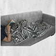 thumbnail image 6 of Tribal Soft Flannel Fleece Throw Blanket, Abstract Composition of Geometric Forms of Maori Pattern for Background, Cozy Plush for Indoor and Outdoor Use, 60" x 80", Black and White, by Ambesonne, 6 of 6