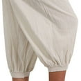thumbnail image 6 of HCURIBAD Clearance! Women's Capris with Pockets, Dance Harem Pants Women Loose Casual Cotton Yoga Sports Soft Trouser, Women's Pants, Wide Leg Pants, Sweatpants for Men White2 4XL, 6 of 6