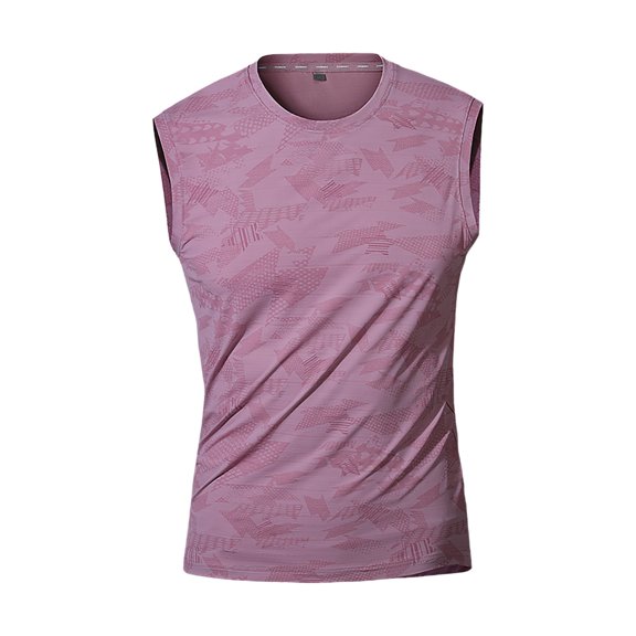 Plus Size Shirts for Men Summer Casual and Fashionable Solid Color Ice Silk Sleeveless Round Neck T-shirt