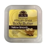Okay Pure Naturals African Shea Body Butter Yellow Smooth, 8 Oz, 2 Pack