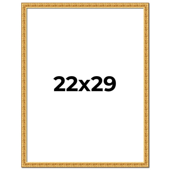 22x29 Frame Gold Real Wood Picture Frame Width 1 inches | Interior Frame Depth 0.5 inches | Edwina