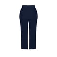 thumbnail image 6 of Stamzod Capri Pants For Women High Waisted Cropped Yoga Pants Dressy Casual Wide-Leg Trousers With Pocket Blue XXL, 6 of 6