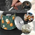 thumbnail image 4 of Yayeee Ashtray with Lid for Cigarette Smokeless Stainless Steel Home Ash Holder, Retro Floral Orange, 4 of 7