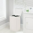 mDesign Large Upright Laundry Hamper, Hinge Lid, Attached Handles