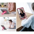 thumbnail image 2 of SaniMore Hybird Case for Samsung Galaxy Tab A9 Case 8.7" 2023 SM-T550 SM-P550, Rugged Heavy Duty Protective Shell Hidden Kickstand Dual Angle Stand Shockproof Anti-drop Cover, Gray+Rose, 2 of 6