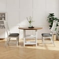 thumbnail image 2 of Costway Set of 2 Dining Chairs with Solid Wood Legs & Padded Seat Kitchen Side Chair White & Grey, 2 of 8