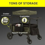Jeep Deluxe Wrangler Wagon Stroller for 2 Kids with Cooler Bag, Parent Organizer & All-Terrain Wheels by Delta Children