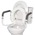 INNOEDGE MEDICAL Hinged Raised Toilet Seat with Handles, Padded Arms