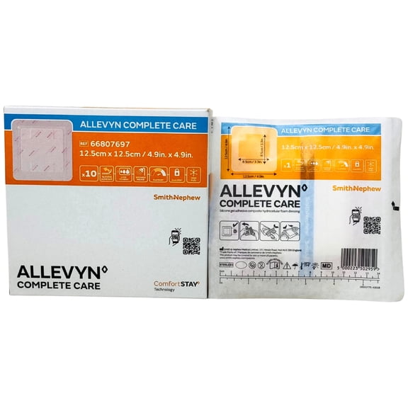 Allevyn Complete Care - Silicone Dressing 4.9" x 4.9" - Box of 10 Dressings