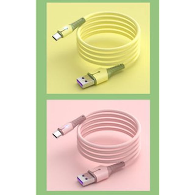 Silicone Charging Line USB TPE Data 4 3 2 Transferring Cable Charging Cord with Light for iOS 2m