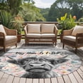 thumbnail image 4 of Round Rug 7Ft Washable Non-Slip, Black Cow Floral Circle Area Rugs for Living Room Bedroom, Grey Ombre Farmhouse Animals Indoor Floor Mats Carpet Runner for Home Decor Aesthetic, 4 of 8
