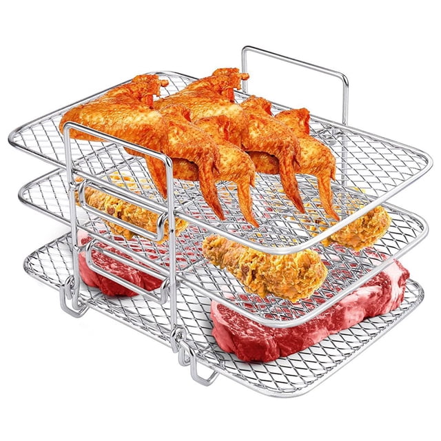 Air Fryer Rack for Ninja Air Fryer Multi-Layer Double Basket Air Fryer Kitchen Accessories for Oven Microwave Baking Roasting