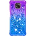 thumbnail image 2 of Case for Motorola Moto G Power 2021,Creativity Clear Gradient Quicksand Glitter Flowing Liquid Floating TPU Case Bling Diamond Sparkle Cover for Moto G Power 2021 JB Purple Navy, 2 of 14