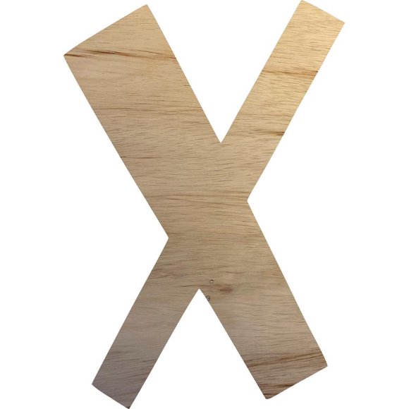 Wooden Letter (X) Unfinished Craft, 8'' Tall Alphabet Wood Letter DIY, Paintbale Icebold Font