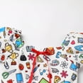 thumbnail image 3 of OBEEII Back to School Dresses for Kids Girls School Clothes Puff Short Sleeve Ruffle First Day of School Outfits Birthday Party Causal Dresses Photo Shoots, 3 of 12