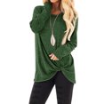thumbnail image 5 of JINMGG Womens Plus Size T-Shirts,Women Fashion Loose Long Sleeve O-Neck Casual Solid T-Shirt Blouse Tops Green L, 5 of 9