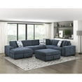 thumbnail image 5 of Lexicon Raife 5-Piece Chenille Sectional with Left Chaise and Ottoman in Blue, 5 of 5